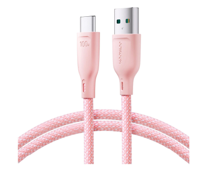 Kabel JoyRoom Multi-Color Series S-A34 USB-A / USB-C 100W 1m - różowy 6941237110411